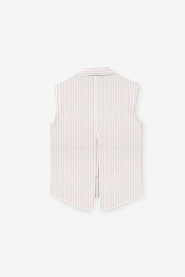 Blouse With A Back Slit White Stripes