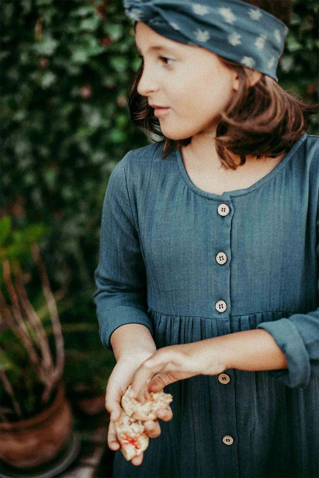 Kids' Simone Dress With Pockets Blue