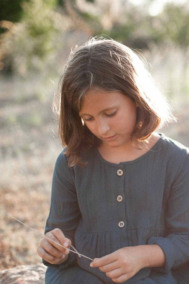 Kids' Simone Dress With Pockets Blue