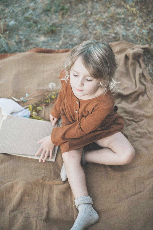 Kids' Simone Dress With Pockets Terracotta