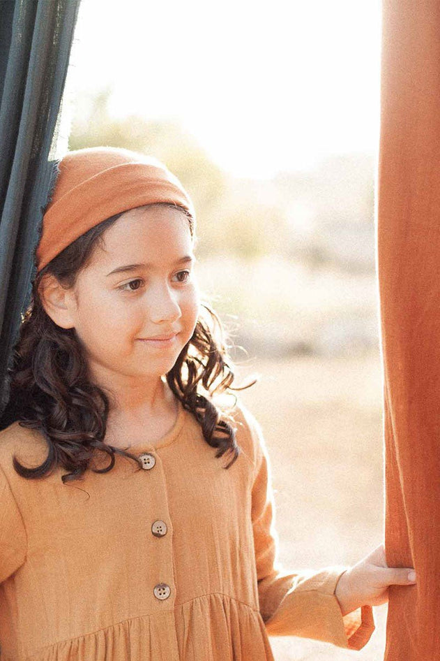 Kids' Simone Dress With Pockets Mustard
