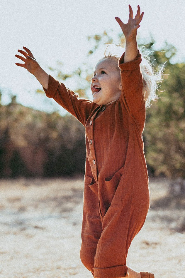 Kids' Surya Unisex Jumpsuit Terracotta
