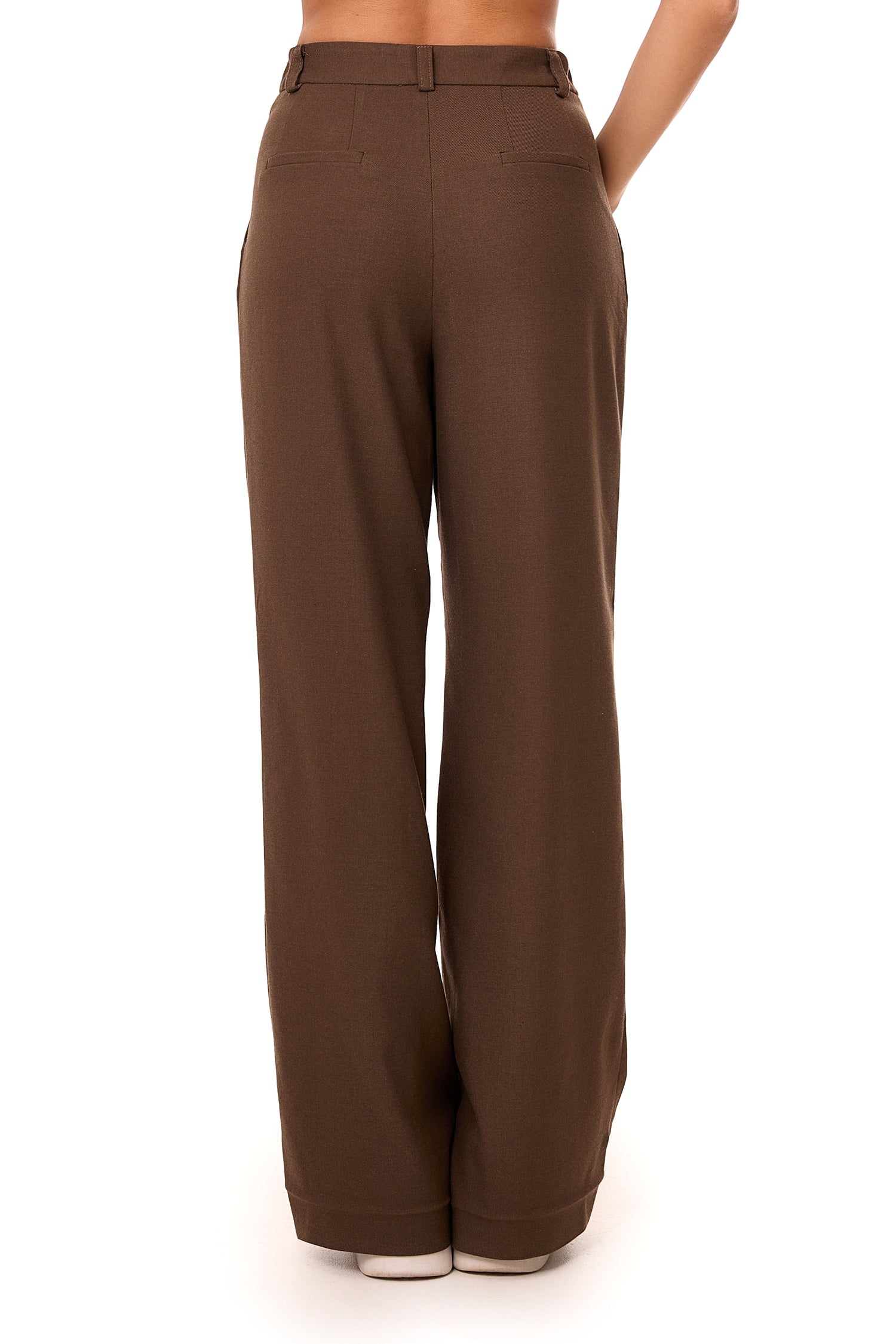 Klaro Pleated Wool Blend Trousers Brown