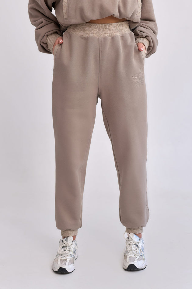 Lantre Jacquard Trim Sweatpants Beige