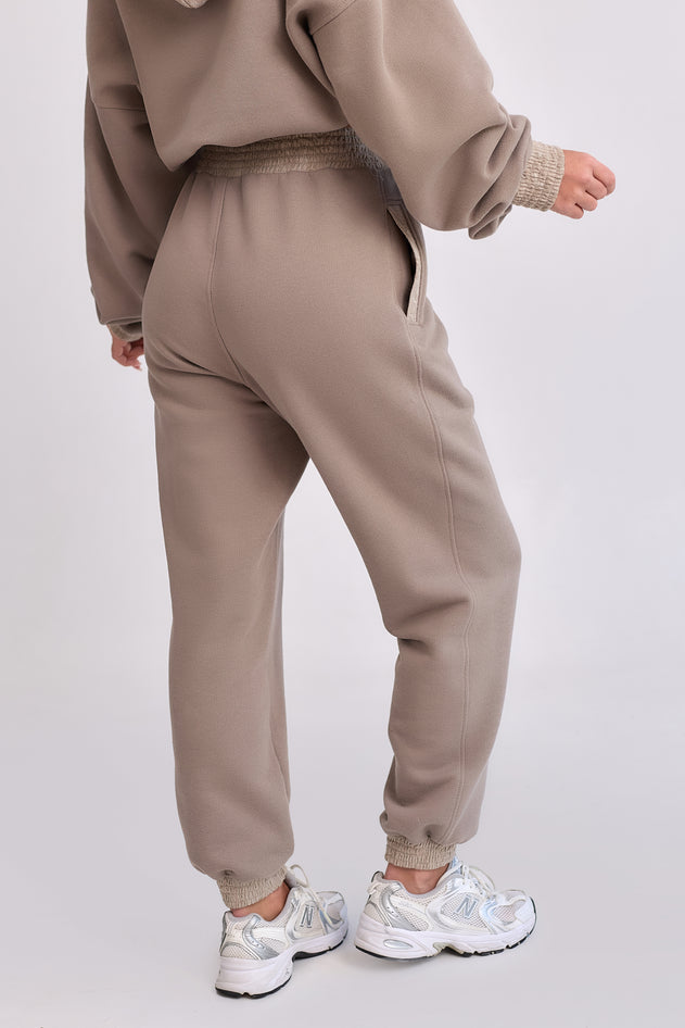 Lantre Jacquard Trim Sweatpants Beige