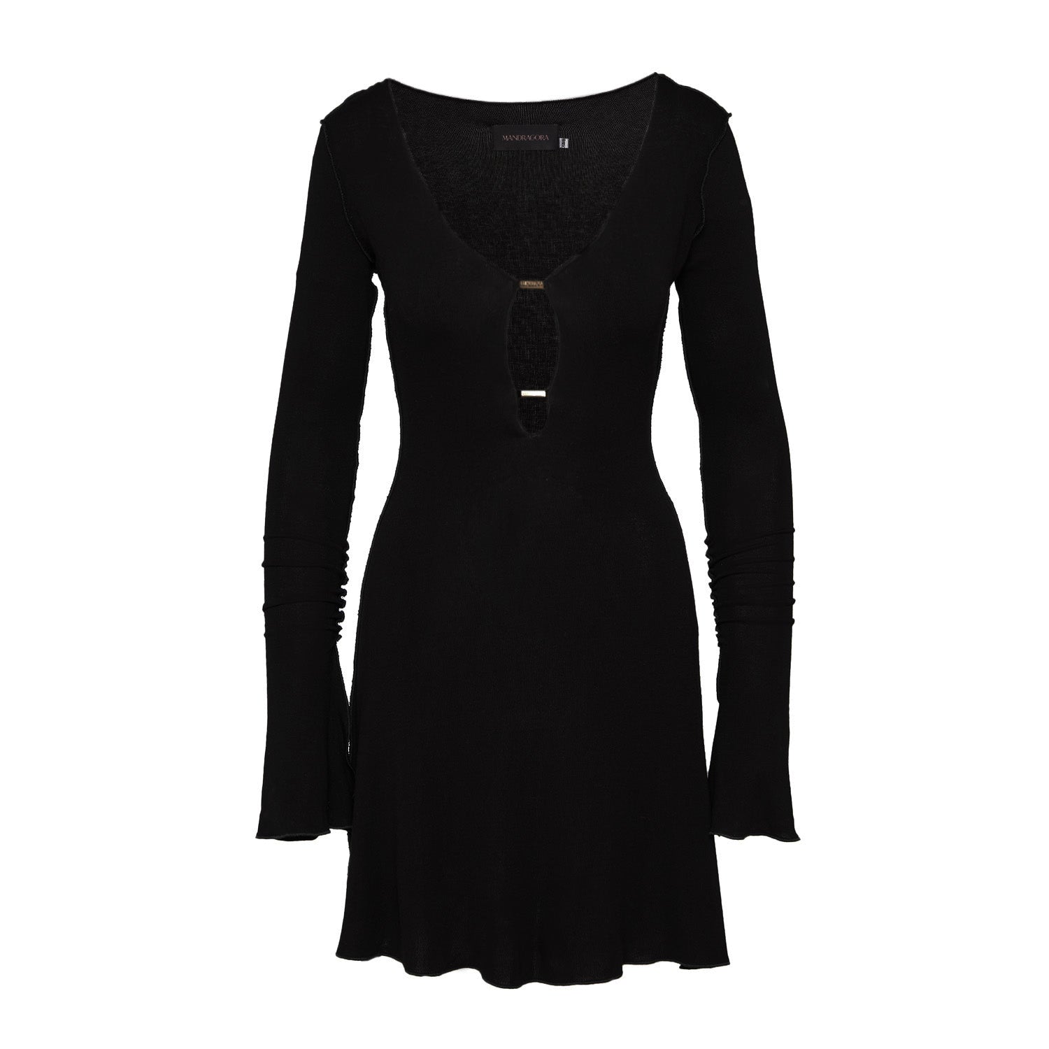 Chloe Deep Neckline Mini Dress Black