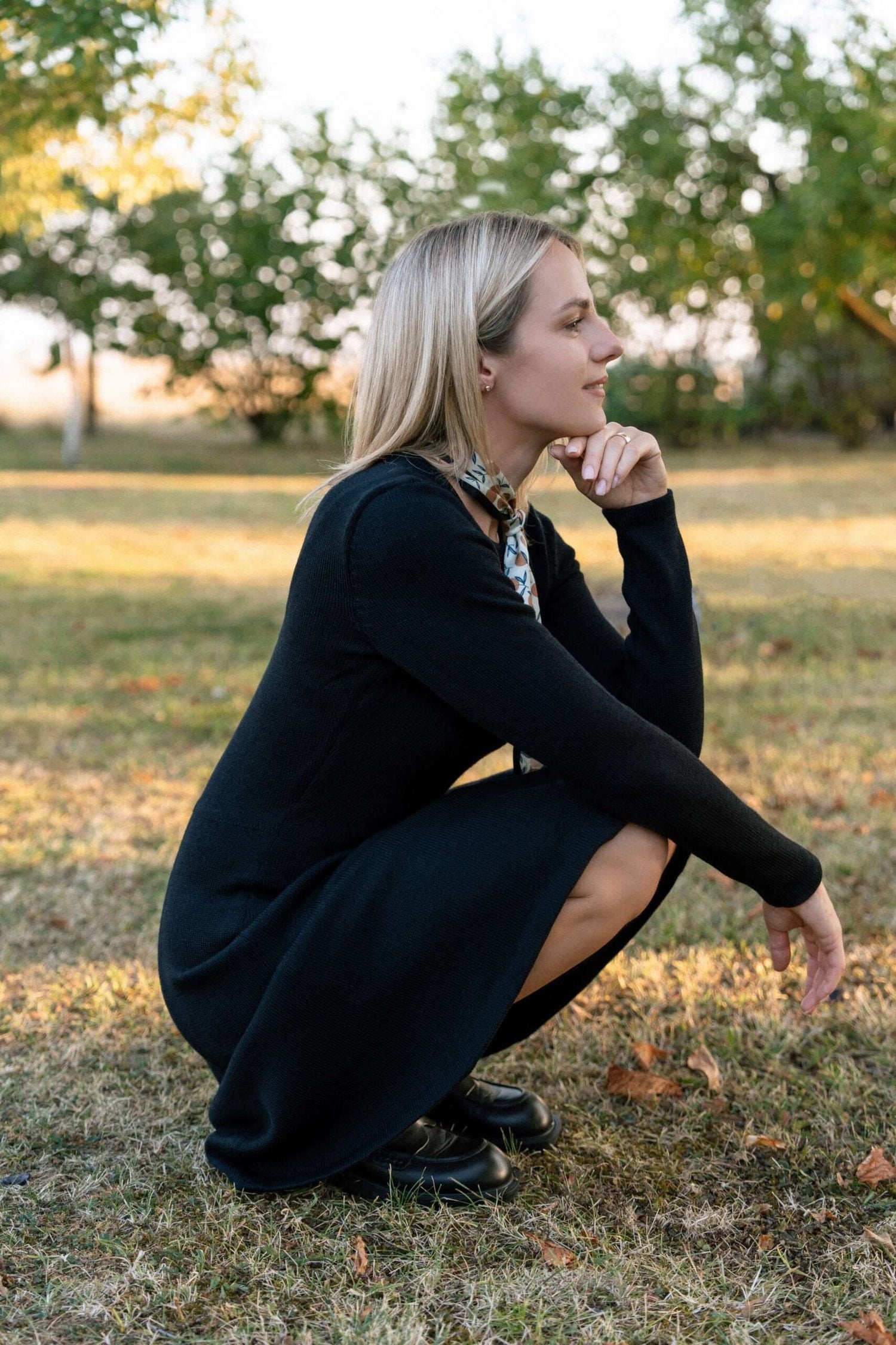 Mini Knitted Merino Wool A-Line Dress