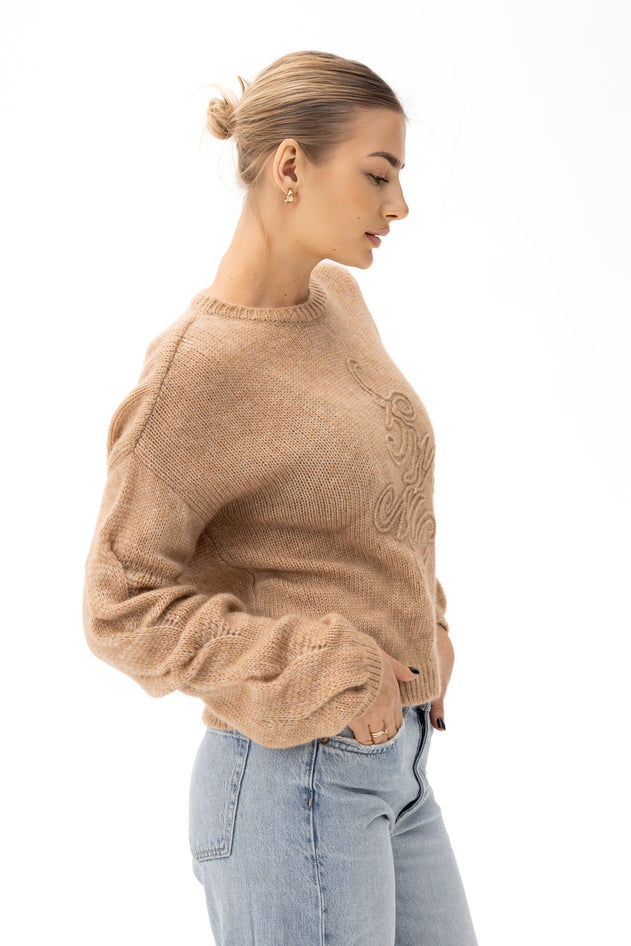 Vero Alpaca Blend Knit Sweater Caramel