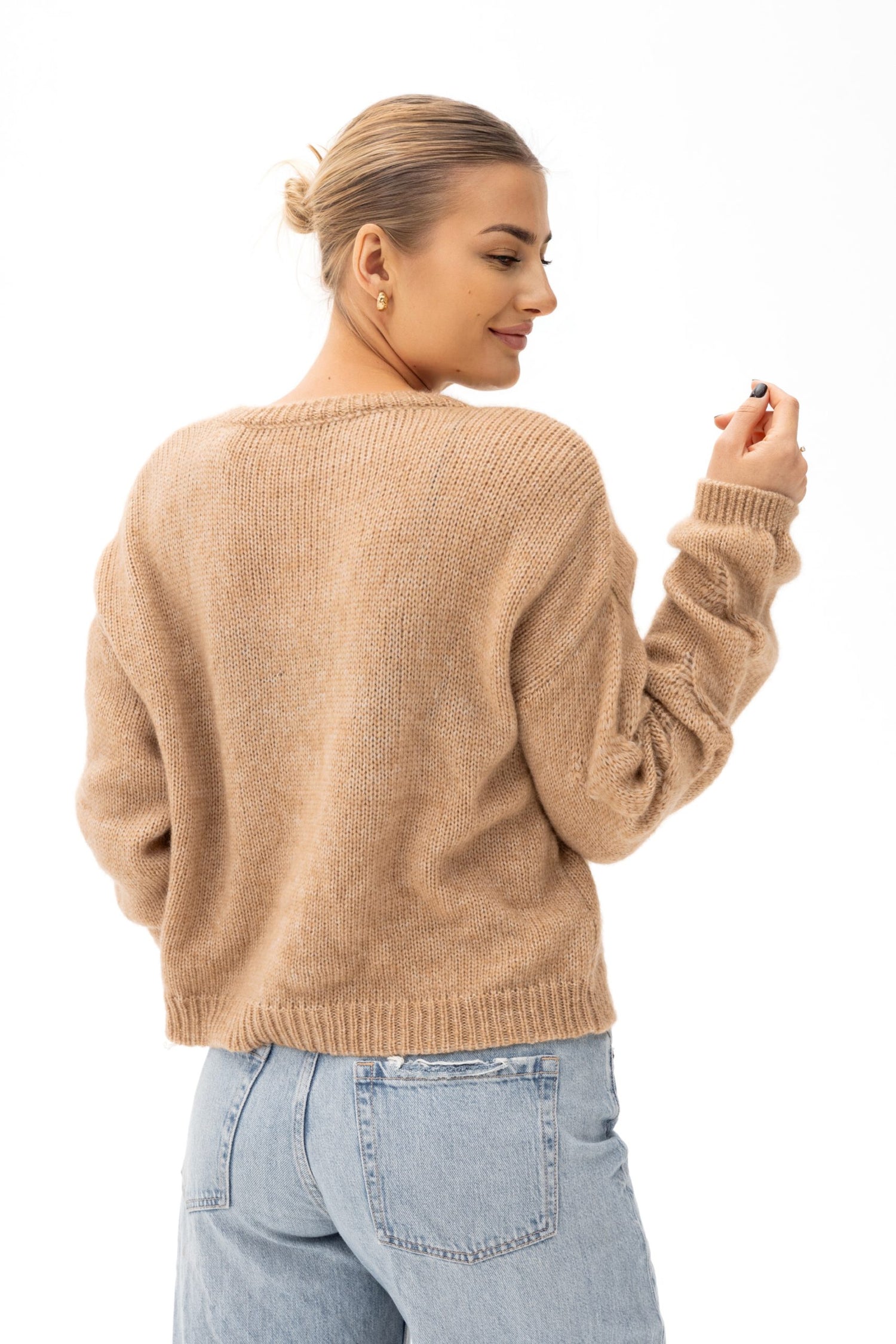 Vero Alpaca Blend Knit Sweater Caramel