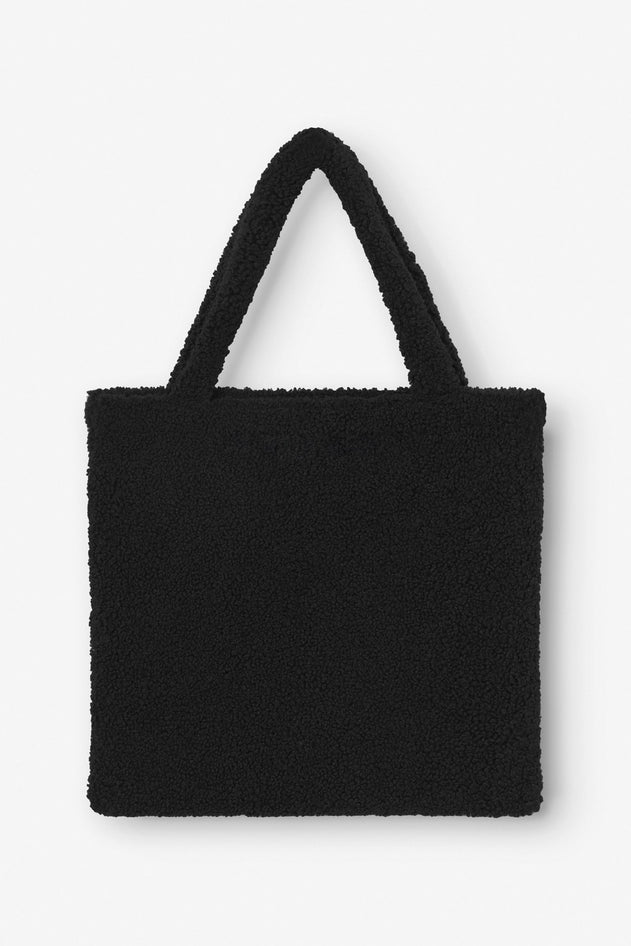 Teddy Fleece Shopper Bag Black