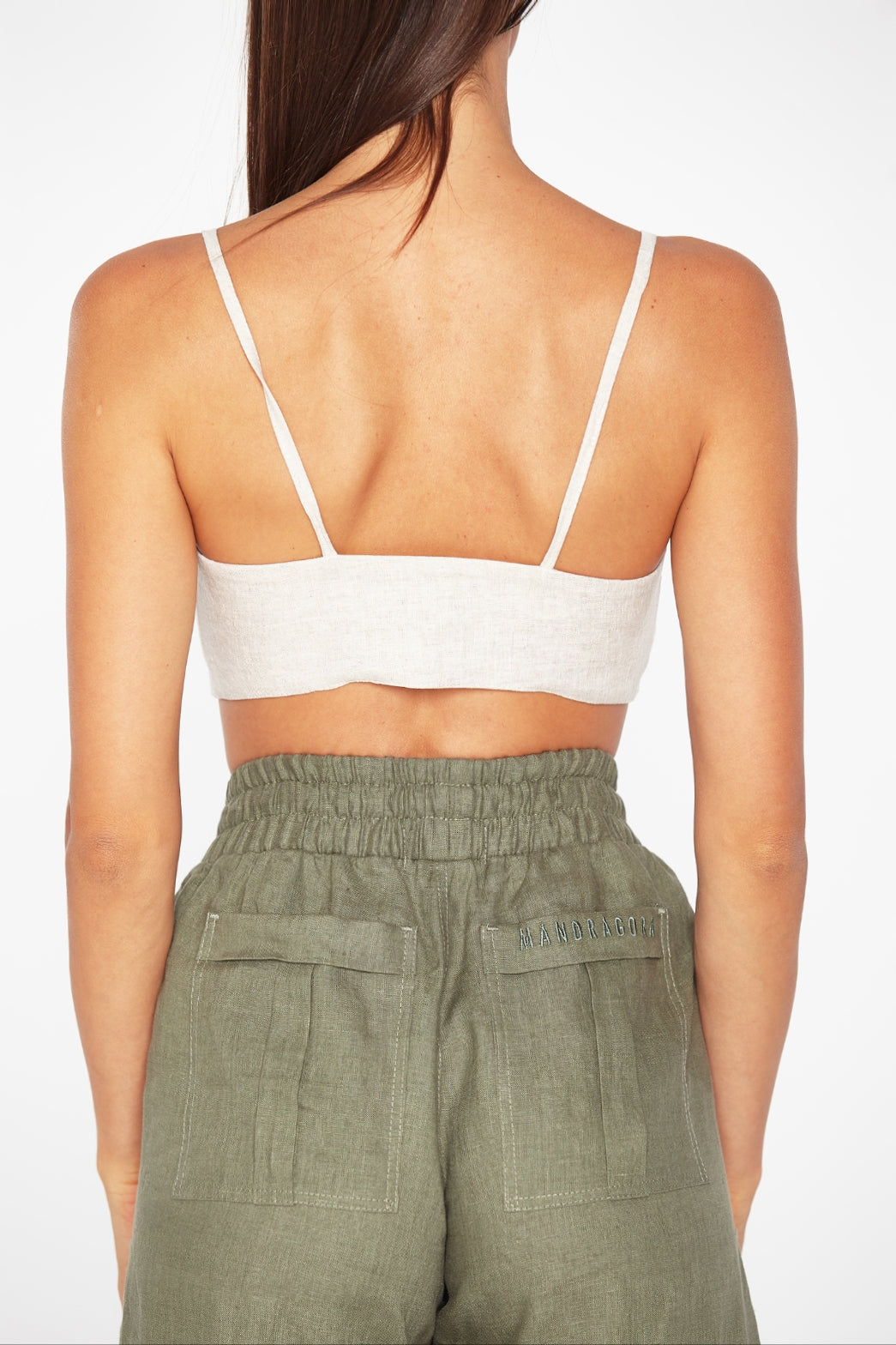 Capri Linen Crop Top White