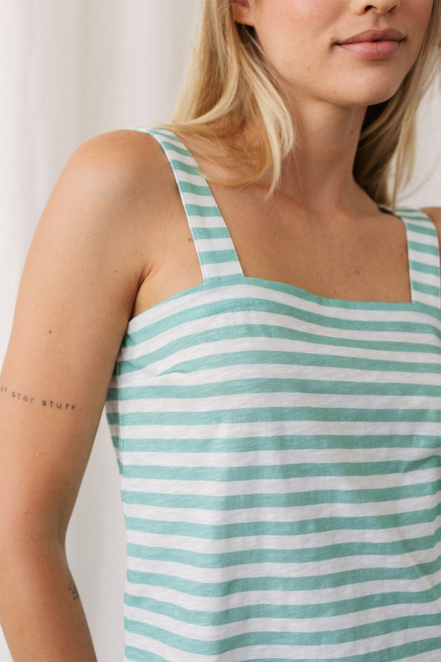 Torsa Top Mint Leaf Stripes