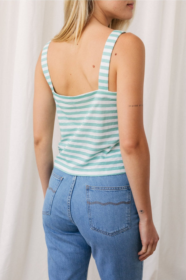 Torsa Top Mint Leaf Stripes