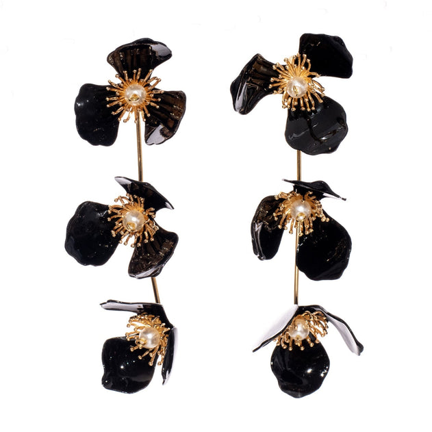 Triple Apple Flower Stud Earrings Rainbow