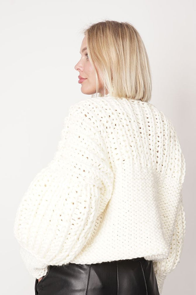 Ava Hand Made Cardigan Ecru