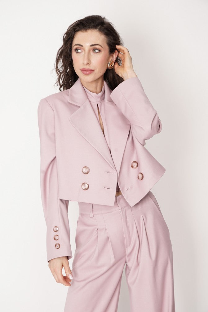 Aspen Cropped Blazer Pink