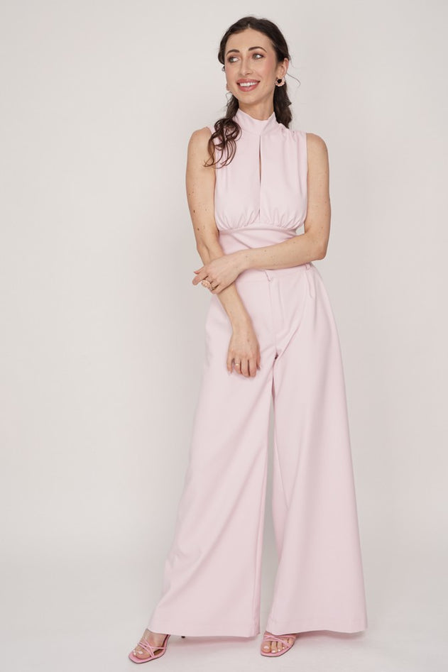 Coco Wide Leg Trousers Powder Pink