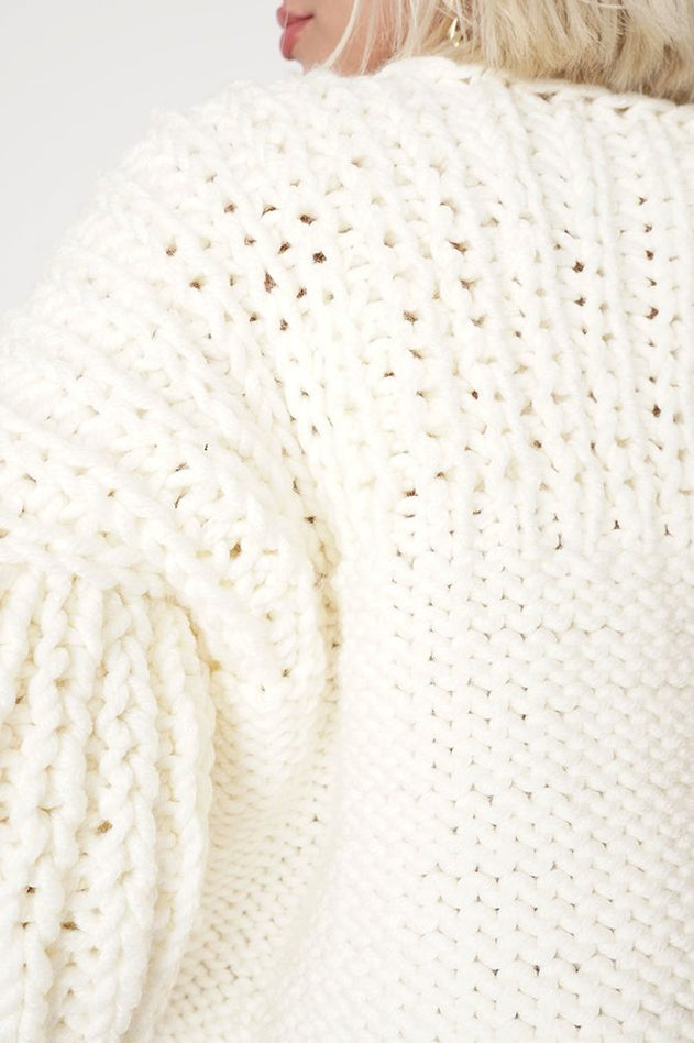 Ava Hand Made Cardigan Ecru
