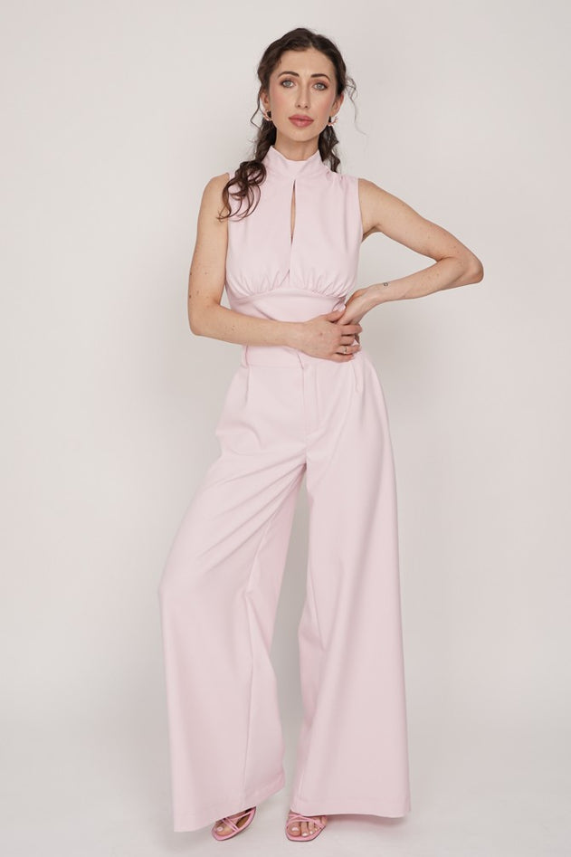 Coco Wide Leg Trousers Powder Pink