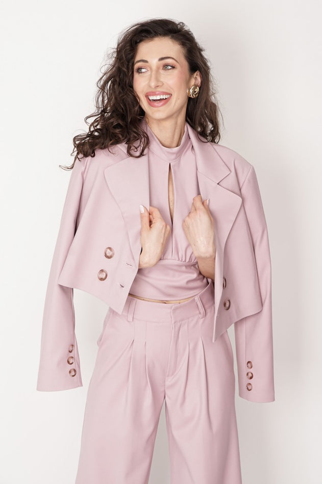 Aspen Cropped Blazer Pink