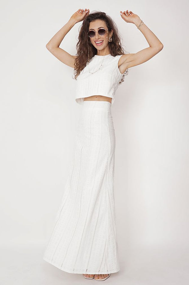 Nat Maxi Skirt White