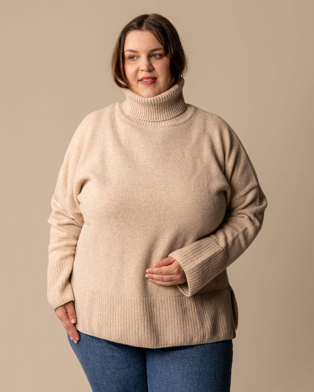 Utu Merino Wool Polo Knit Beige