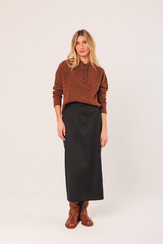 Neps Wool Sweater Brown