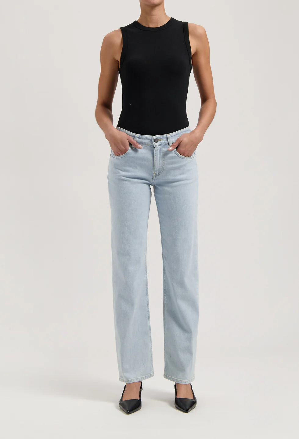 Carry Mid Straight Jeans Light Stone
