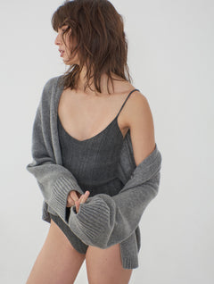 Cashmere Knitted Bodysuit Grey