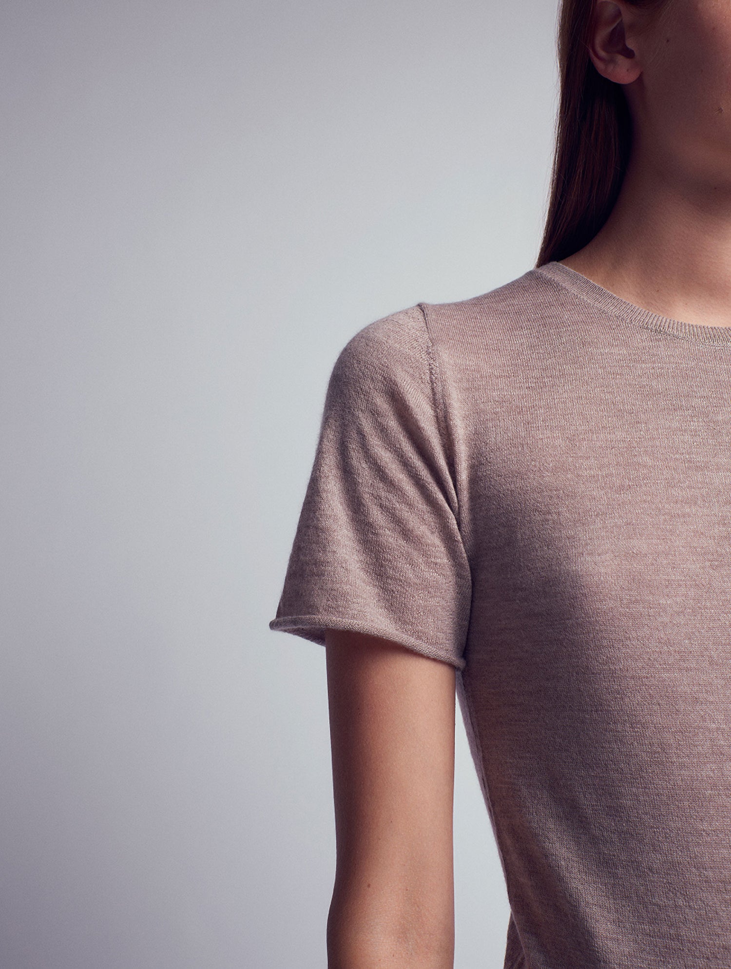 Belinda Cashmere Knitted T-Shirt Brown