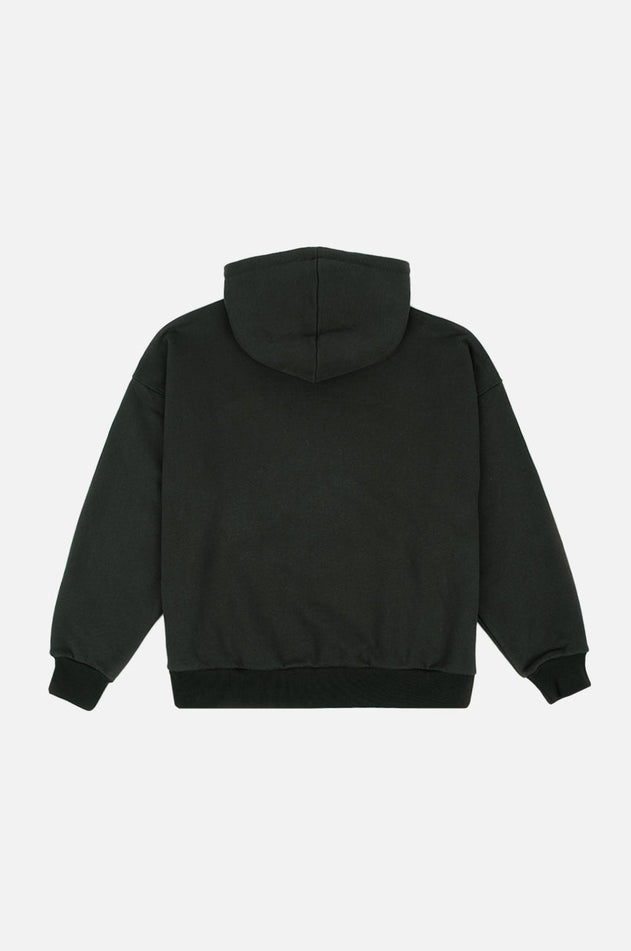Women's Organic Essential Oversized Zip Hoodie Scarab Green