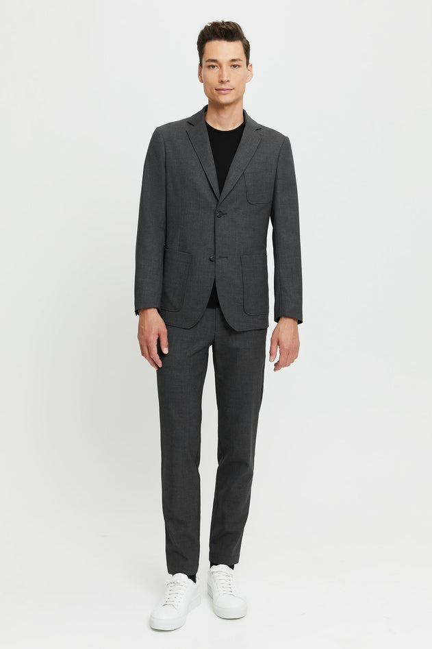 Jere Merino Wool Blazer Jacket Grey