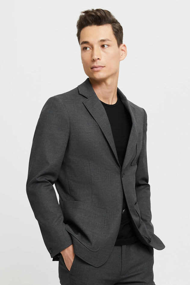 Jere Merino Wool Blazer Jacket Grey