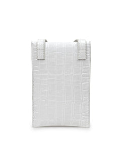 Leandra Mini Shoulder Bag Croco White