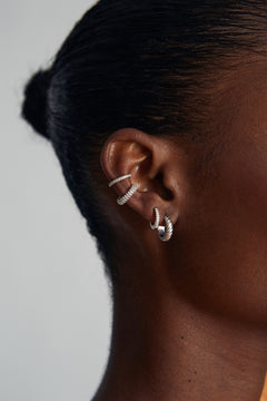 Zirconia Hoopie Earrings Silver
