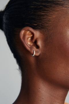 Zirconia Hoopie Earrings Silver