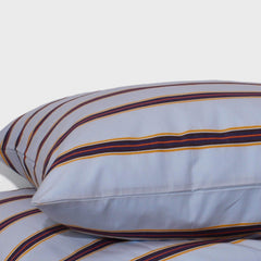 Cotton Percale Duvet Cover Set Blue Retro Stripe