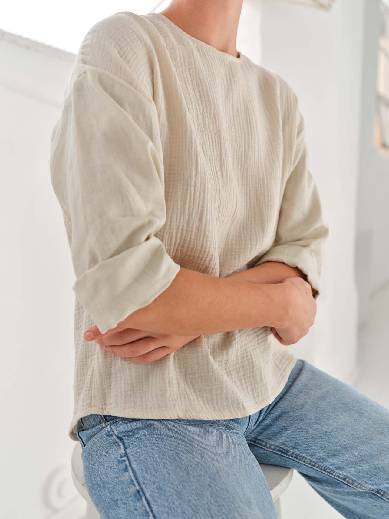 Avena Blouse Winter Linen Beige