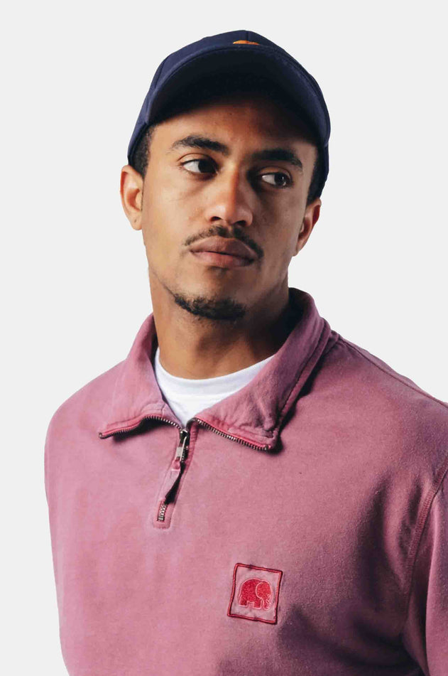 Men's Sauce Pigment Quarter Zip Sweater Garnacha Red