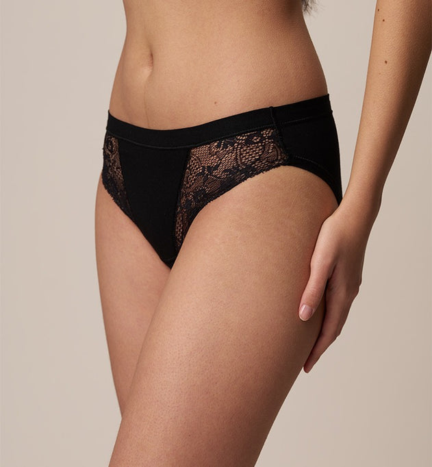 Briefs Natural Fabric Eco Lace Black - 3 Pack