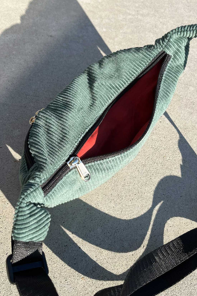 Cord Bum Bag Teal Green