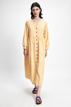 Cal Dress Checkered Yellow/Orange