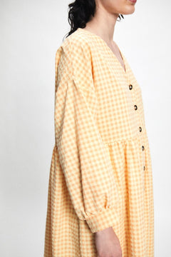 Cal Dress Checkered Yellow/Orange