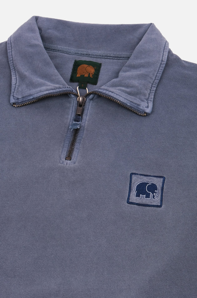 Men's Sauce Pigment Quarter Zip Sweater Faded Navy