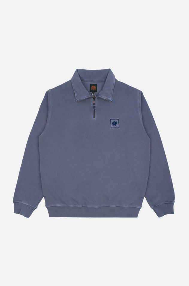 Men's Sauce Pigment Quarter Zip Sweater Faded Navy