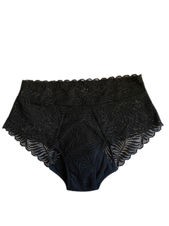 Lace Period Panties 2-Pack Black - Medium to Heavy Flow