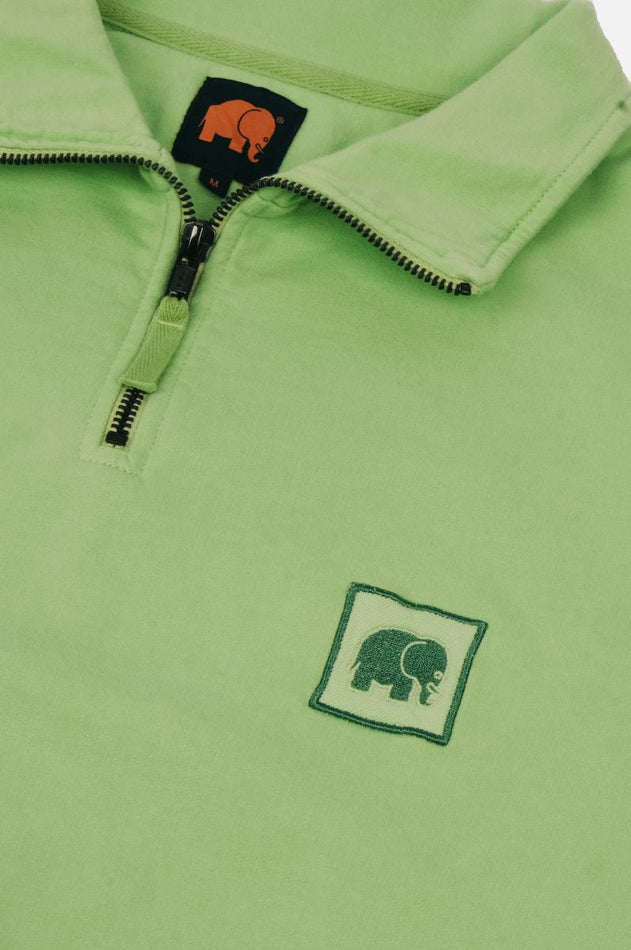 Men's Sauce Pigment Quarter Zip Sweater Spring Green