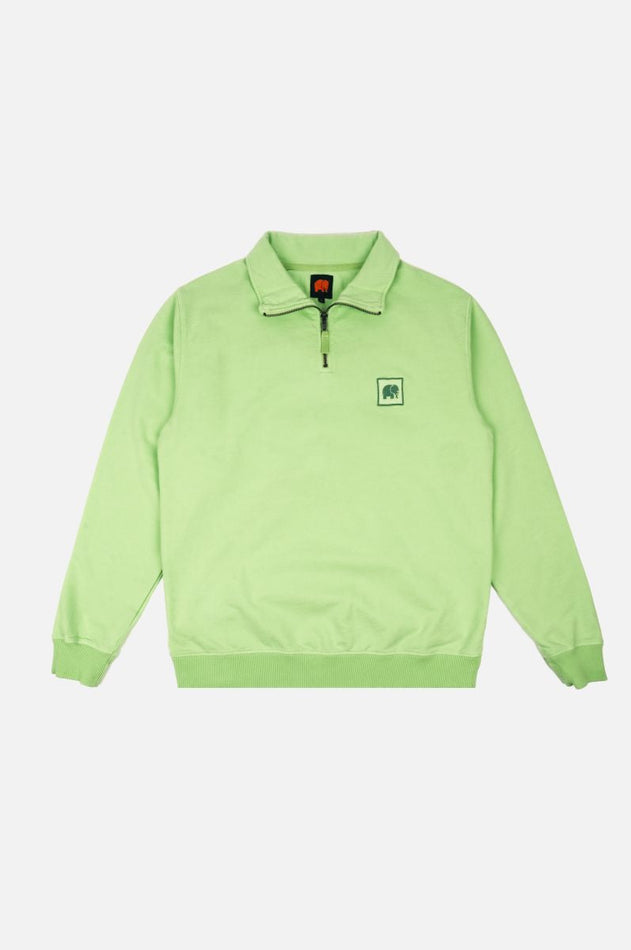 Men's Sauce Pigment Quarter Zip Sweater Spring Green