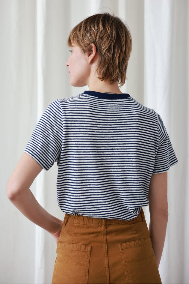 Bocca T-Shirt Striped Navy/White