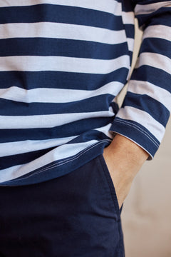 Kruzof Long Sleeve Shirt Striped Navy Blue/White